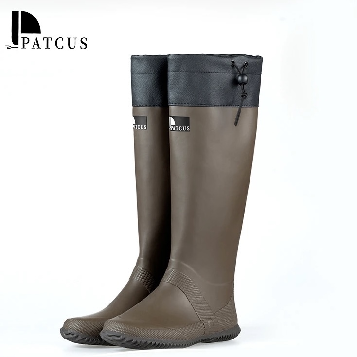 patcus-brown-fishing-waders-tall-waterproof-rubber-boots